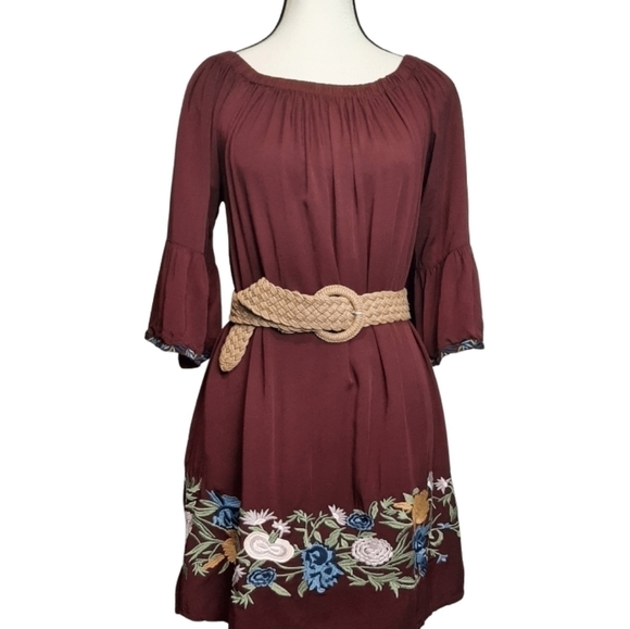 Size S ๐
บboho Peasant Blouse Tunic Rayon Embroidery SOLITAIRE - Picture 5 of 14